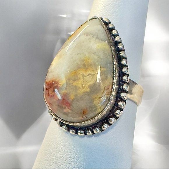 Bumblebee Jasper Sterling Silver Ring (7) - Picture 1 of 7